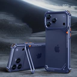 Eary 9-Shaped Phone Case for iPhone 18 17 Pro Max for Magsafe With 90° Lens Holder Stand Metal Frameless Bumper Anti-Drop Shells