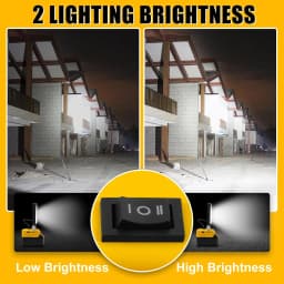 48W/60W/100W Portable LED Work Light Rechargeable LED Flood Light for Dewalt 18V-20V Li-ion Battery Cordless Work Light 6000k