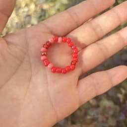 Elastic Beaded Ring Featuring Acrylic Pearls in Wave Drop Geometric Shapes Korean Style Unisex Jewelry Fresh Sweet Design Multip