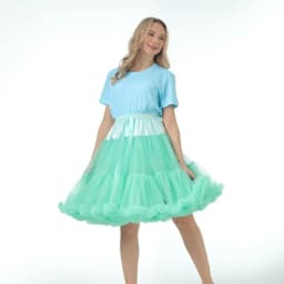 Skirt Length 55cm Women Tutu Skirt Solid Fluffy Tulle Princess Ball Gown Pettiskirt Ladys Ballet Party Performance Dress PP008