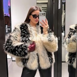 Neo Mint Luxury Brand Design Striped Patchwork Fur Jacket Women Winter Fluffy Faux Fox Fur Coats Chic Girls Thick Warm Outerwear