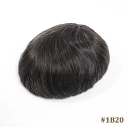 0.08-0.10MM Full Skin PU Toupee For Men V Loop Human Hair Men's Wigs #1B Men Capillary Prosthesis Hair Unit Replacement