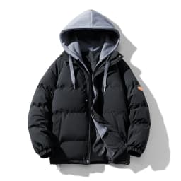 Men Hooded parka Thick Warm Colorful Bubble Coat Winter Jacket Mens Streetwear Hip Hop Parka Korean Black Clothes Puffer Jackets