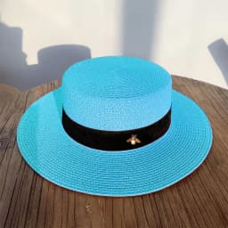 Summer Travel Wide Brim Flat Top Straw Hat Women's Sun Protection Casual Style Youth Fashion Hat for Outdoors And Vacations