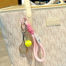Creative Tennis Rackets Pendant Handwoven Keychain Cute Key Ring Women Bag Decor