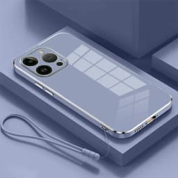Plated Soft Phone Case For iPhone 17 Air 16 E 15 14 13 12 11 Pro Max Plus Mini Shockproof Silicone Lens Protect Wristband Cover