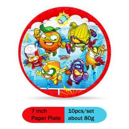 Cartoon Superzings Theme Disposable Tableware Set Birthday Party Baptism Communion Backdround Balloon Plate Decorate Supplie