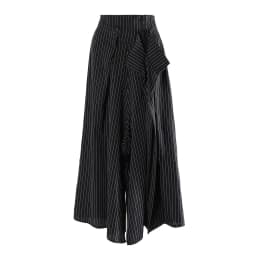[EAM] High Waist Gray Striped Irregular Pleated Elegant A-line Half-body Skirt Women Fashion Tide New Spring Autumn 2026 1DJ7864