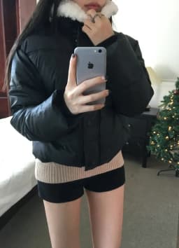 Warmth Stylish Short Version Long Sleeve Zipper Coat Women's Cotton Outerwear Daily Fashionable with Furry Collar Commute