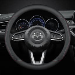 Leather Breathable Car Steering Wheel Cover Anti Slip 38Cm For Mazda 23 CX5 CX30 CX8 CX3 Mazda2 6 5 CX9 BT50 MX5 Car Accessories