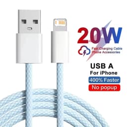 20W USB Fast Charging Braided Cable For iPhone 11 12 Mini 13 14 Pro Max X XR XS 6 6S 7 8 Plus SE Quick Charge Phone Cables 1m 2m