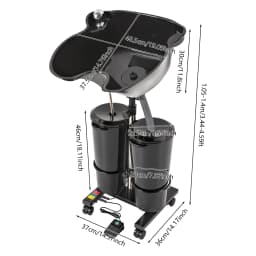 Portable Shampoo Basin Adjustable 1.05-1.4m Height, 2x10L Buckets, EU Plug for Salon/Home Hair Washing Comfort