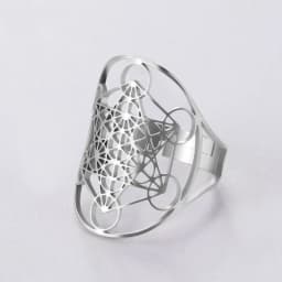 Sacred Geometry Seal Of Archangel Metatron Ring Adjustable Stainless Steel Rings For Women Men