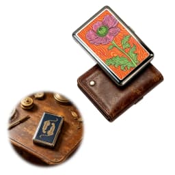 Vintage Style Slim Cigarette Case Thin Art Deco Design Slim Wallet Blunt Case Easy Snap Versatile Card & Cash Case for Women Men