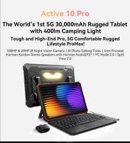 Blackview Active 10 Pro Rugged Tablets 12GB+512GB / 256GB 5G MTK Dimensity 7300 11"Display 30000mAh Battery 108MP Global Version