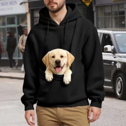 Hot Selling Hoodie 2025 Man Pullover Unisex Cat And Dog Bag Hooded Sweatshirt Pocket Pet Bag Holder Fleece Sweatshirts For Man