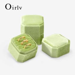 Oirlv Wedding Flanner Ring Box Engagement Triple Slot Square Ring Box Modern Wedding Marry Gifts Muti Color 1/2/3 Slots Ring Box