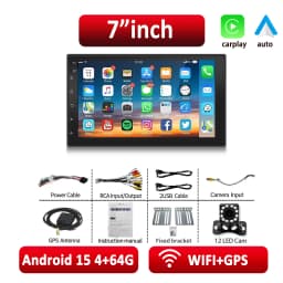 ESSGOO Android 15 Wireless Carplay Car Radio 2 Din 7"/9"/10" GPS Navigator MP5 Player Glass Screen Wi-Fi FM BT Auto Car Stereo
