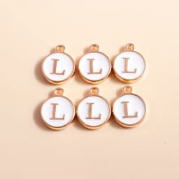 10pcs Cute Mini White Alphabet 26 Letters Charms Pendants for DIY Name Jewelry Necklace Bracelet Earrings Happy Birthday Gifts