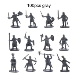 100pcs/set Ancient Soldier Miniature Decorative Model Party Gathering Decoration Simulated Battlefield Medieval Knight Style TMZ