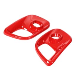 ABS Carbon Fiber / Glossy Black For Abarth 595 695 2017 -2024 LHD RHD Car Front Fog Lamp Cover Sticker 1Pair