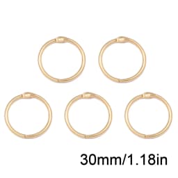 5Pcs Alloy Binder Rings Set Assorted Sizes Gold Color Loose Leaf Rings Multipurpose Book Rings for Office School DIY Crafts