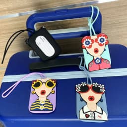 Soft Silicone Travel Luggage Tag Suitcase Identifier Tag with Lanyard Anti-lost Boarding Pass Tag Name Phone Address Label