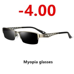 Titanium Alloy Frame Men Anti-blue light Myopia Glasses Sunglasses Trend Wild Nearsighted Sun Glasses -1.0~-6.0