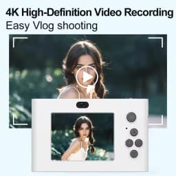 COOL DIER 4K Digital Camera 16x Zoom Camcorder 24 Million Pixels Compact Cameras Auto Focus for Kids Adult Beginners Photograph