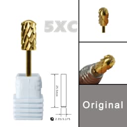 RolinStar 6.6 Large Round Top Barrel Safety 5XC 7 Color Acrylic Powder Dipping Killer Remover Strongest Nail Drill Bits