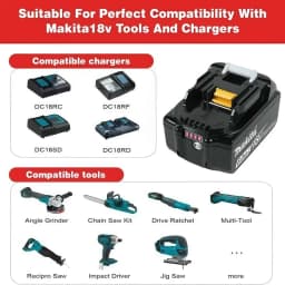 Original Makita 18V BL1860 6Ah Lithium Battery Power Tool Battery Replacement LXT BL1850B BL1840 18V Screwdriver with Battery MA