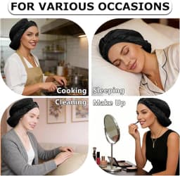 Women's Bonnet Satin Sleeping Hat Long Tail Braid Hair Night Sleep Cap Head Cover Bonnets Shower Caps For Sauna Bathing Bonnet