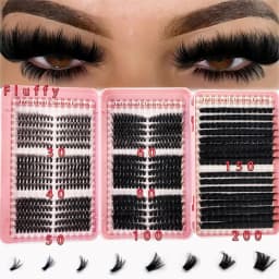 Large Capacity Eyelash Book 5D Fluffy 60D-300D Eyelash Bundle Mange Eyelash Nail Effect Fairy Anime Eyelashes Multiple Mixed Sty