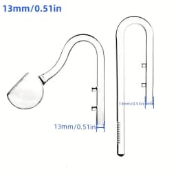 13mm/17mm High Borosilicate Glass Aquarium Inflow/Outflow Pipe - Fish Tank Filter Tube for Freshwater, Saltwater & Planted Tanks