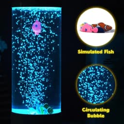 Touch Control LED Fish Bubble Lamp Multi Color Changing Simulated Aquarium Night Light USB Powered Home Desk Bedroom Decor