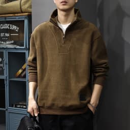 New Half-zipper Stand-up Collar Men's Sweater