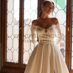 Eightree Elegant A-Line Wedding Dresses Long Sleeve Sweetheart Lace Bridal Dress Princess White Wedding Prom Gowns Customized