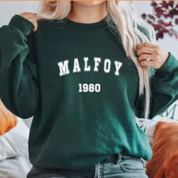 2025 Draco Malfoy Sweatshirt Magic Movie HP Wizard World Pullover Vintage Wizard School Retro Malfoy 1980 Crewneck Sweatshirts