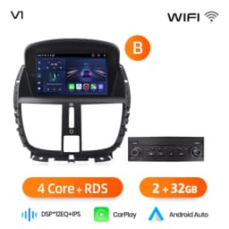 Junsun 7" Wireless CarPlay Android Auto Car Radio for PEUGEOT 207 207CC 2006 2007-2015 Multimedia Wireless Apple CarPlay Smart Intelligent Systems IPS Touch Screen Stereo Video Player 2 Din Autoradio Head Unit Navigation BT GPS 4G WIFI FM AM DSP RDS SWC