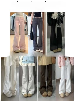 Pink High Waist Fleece Lined Flared Casual Pants Women's Autumn 2026 New Style Sporty Loose Fit Trousers Ladies Premium Casua...