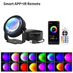 Tuya Smart Sunset Lamp Night Light Sunset Projector Smart Life APP Remote Led Lights For Photography Selfie Party Decoration