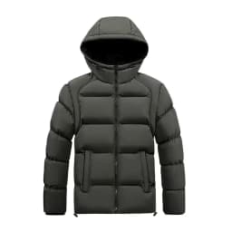 New Autumn/Winter Fashion Solid Color Thickened Warm Windproof Hooded Cotton Jacket Men's Casual Loose Sports Plus Size Coat