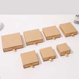 24pcs Jewelry Packaging Boxes Cardboard Drawer Jewelry Gift Display Box Bulk 8x8x2.5cm Rings Earrings Necklaces Thick Paper Box