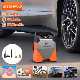 ETENWOLF ZEPHYR S3C Portable Air Compressor 100% Duty Cycle Car Tire Inflator 7800mAh for Cars, Motorcycles, Bicycles Balls