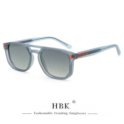 HBK Retro Men's Pilot Sunglasses Flat Top Double Bridge Design Gradient Sunglasses Women's Outdoor Travel Summer Glasses