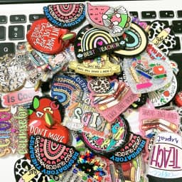 10PCS Mixed 54MM Glitter Acrylic Charms Heart Lung Dog Mom Nurse Fit DIY ID Card Badge Holder Jewelry Making