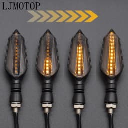 Universal Motorcycle LED Turn Signal Lamp Sequential Flowing Flash Indicator Lights Amber Running Light
