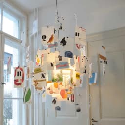 Ingo Maurer colored paper chandelier LED E27 Lamp replica designer Chandelier For Living Room Dining Room Home DIY Chandelier