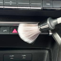 AUTOBRIGHT Silver Professional 2pcs Car Wash Brushes High Quality Fiber Soft Brush Bristles Car Detailing Clean Interior Tool