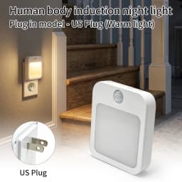 LED Night Lights With Motion Sensor EU US Plug In Dimmable Bedside Night Lamp for Hallway Bedroom Stairs Kitchen Room Decoration